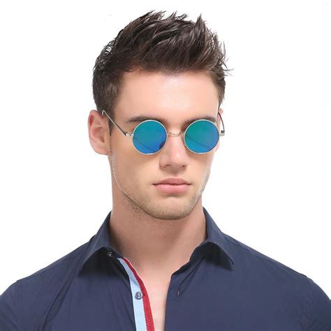 men's round polarized sunglasses|polarized small round lens sunglasses.